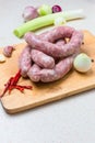 Raw sausage links ready for cooking Royalty Free Stock Photo