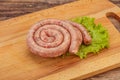 Raw sausage ring for grill Royalty Free Stock Photo