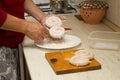 Raw sausage of tartaric dusted with flour