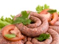 Raw sausages Royalty Free Stock Photo