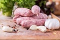 Raw Sausages Royalty Free Stock Photo