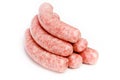 Raw sausages isolated background Royalty Free Stock Photo