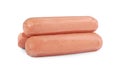 Raw sausages isolated on white. Vegan meat product