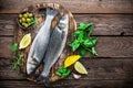 Raw sea bass fish Royalty Free Stock Photo