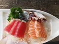 Raw seafood sashimi set Royalty Free Stock Photo