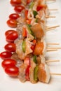 Raw Shish kebabs ready to be grilled