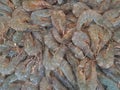 Raw shrimp sold in supermarket Royalty Free Stock Photo