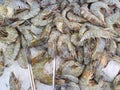 Raw shrimp sold in supermarket Royalty Free Stock Photo