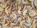 Raw shrimp sold in supermarket Royalty Free Stock Photo