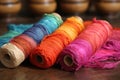 raw silk thread bundles with vibrant colors