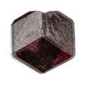 raw single rhodolite crystal isolated on whit