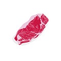 Raw sirloin meat slice