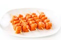 Raw skewered marinated chicken Royalty Free Stock Photo