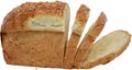 Raw slice bread whole, toast isolated on white background Royalty Free Stock Photo