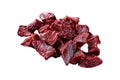 Raw sliced Beef or veal heart. Isolated, white background. Royalty Free Stock Photo