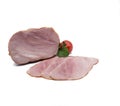 Sliced ham, isolated