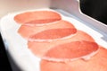 Raw Sliced Pork Prepared for Japanese Shabu Hot pot