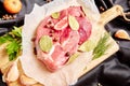 Raw slices meat Royalty Free Stock Photo