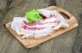 Raw sloced bacon Royalty Free Stock Photo