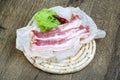 Raw sloced bacon Royalty Free Stock Photo