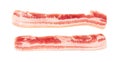 Raw Smoked Bacon Isolated, Streaky Brisket Slices Royalty Free Stock Photo