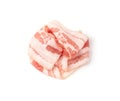 Raw Smoked Bacon Isolated, Streaky Brisket Slices Royalty Free Stock Photo