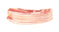 Raw Smoked Bacon Isolated, Streaky Brisket Slices Royalty Free Stock Photo