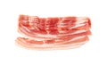 Raw Smoked Bacon Isolated, Streaky Brisket Slices Royalty Free Stock Photo