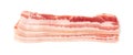 Raw Smoked Bacon Isolated, Streaky Brisket Slices Royalty Free Stock Photo