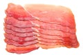 Raw smoked black forest ham isolated on white background. top view Royalty Free Stock Photo