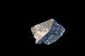 sodalite ore on black background Royalty Free Stock Photo