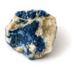 Raw sodalite on white background Royalty Free Stock Photo