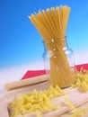 Raw spagetti in jar - studio soht Royalty Free Stock Photo