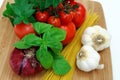Raw Spaghetti Ingredients Royalty Free Stock Photo