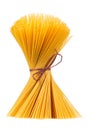 Raw Spaghetti Tied in Bundle Isolated on White Background Royalty Free Stock Photo