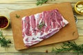 Raw spare ribs with herbs Royalty Free Stock Photo