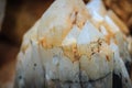 Raw specimen of quartz crystal stone from mining and quarrying i Royalty Free Stock Photo
