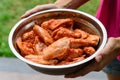 The Raw spiced Chicken Wings before cokking