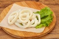 Raw squid rings for cooking Royalty Free Stock Photo