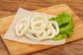 Raw squid rings for cooking Royalty Free Stock Photo