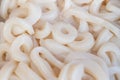 Raw Squid rings thawed close up Royalty Free Stock Photo