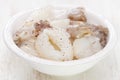 Raw squids in white plate Royalty Free Stock Photo