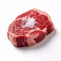 raw steak with white background isolate - generative Ai illustration