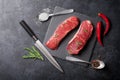 Raw striploin steak Royalty Free Stock Photo