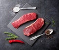 Raw striploin steak Royalty Free Stock Photo