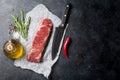 Raw striploin steak Royalty Free Stock Photo