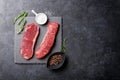 Raw striploin steak Royalty Free Stock Photo