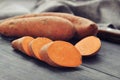 Raw sweet potatoes