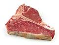 Raw T bone steak