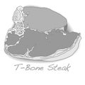 Raw T-bone vectoron white background